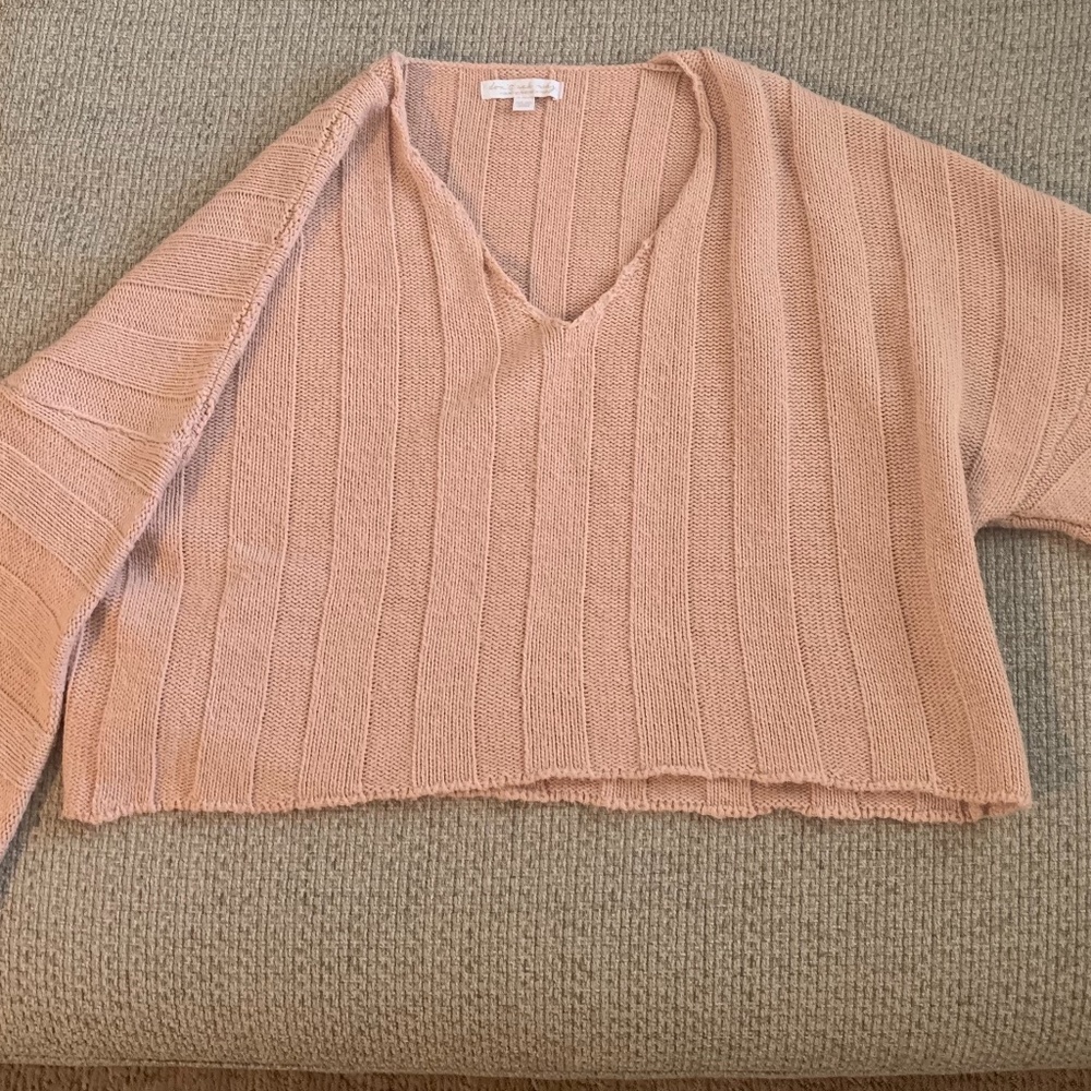 American Eagle Cropped Sweater: Pink, Size S